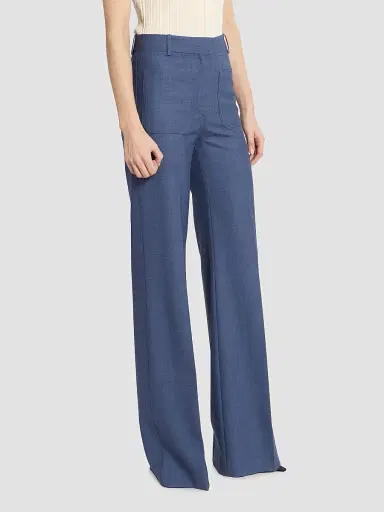 Victoria Beckham Women's Alina Wool-Blend Straight-Leg Trousers | Thumbnail 4
