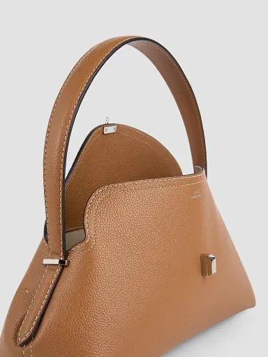 TOTEME Women's T-Lock Grain Leather Shoulder Bag - Tan | Thumbnail 3 TOTEME Women's T-Lock Grain Leather Shoulder Bag - Tan | Thumbnail 3