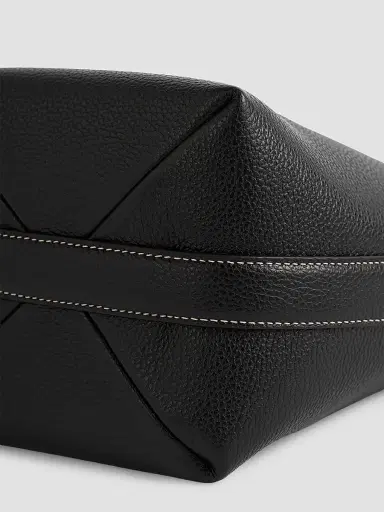 TOTEME Women's Small Belted Grain Leather Tote - Black | Thumbnail 3 TOTEME Women's Small Belted Grain Leather Tote - Black | Thumbnail 3