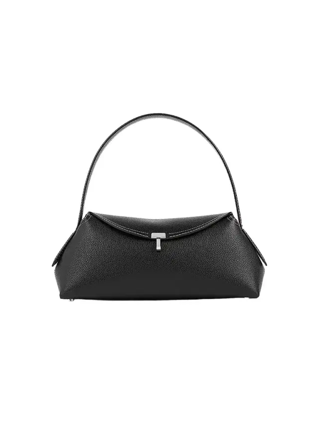 Toteme Women's T-Lock Grain Leather Shoulder Bag - Black