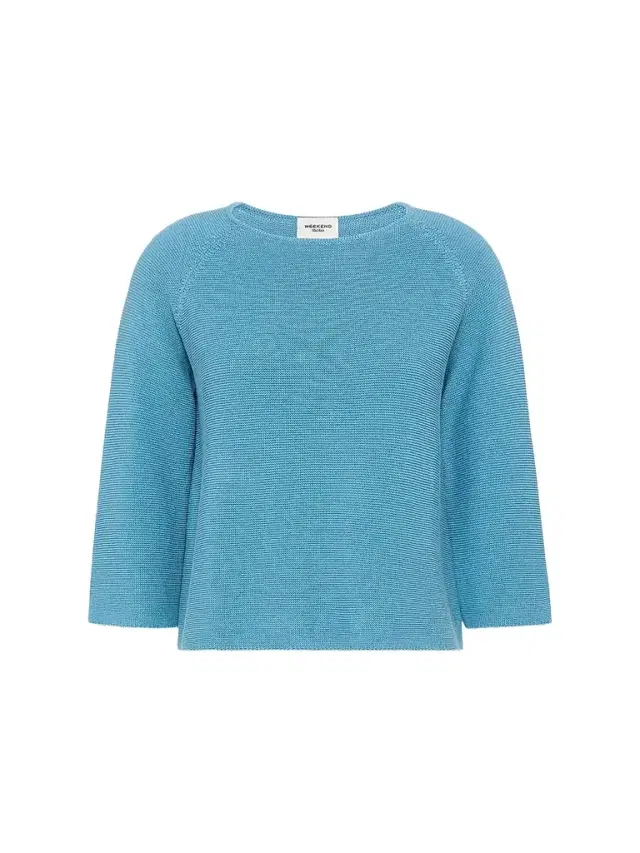 Women's Cotton Yarn Sweater - Light Blue