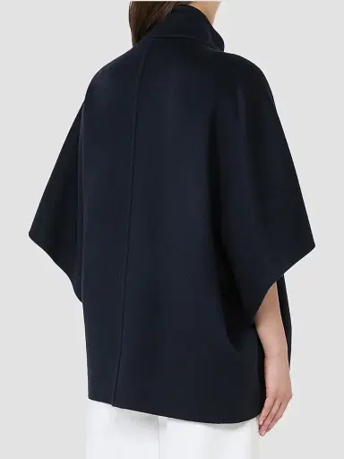 Max Mara Women's Oversized Cape in Cashmere Drape - Midnight Blue | Thumbnail 4