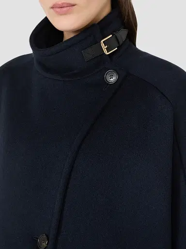 Max Mara Women's Oversized Cape in Cashmere Drape - Midnight Blue | Thumbnail 5