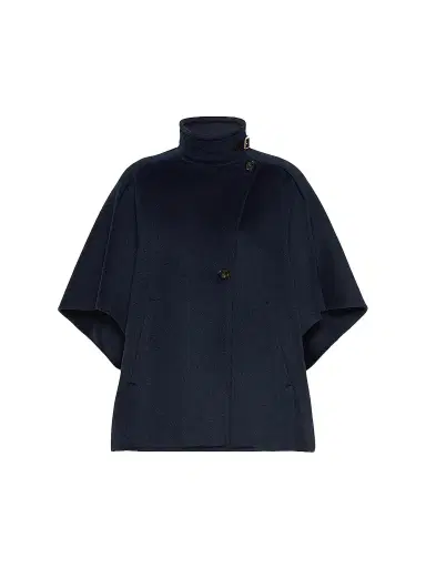 Max Mara Women's Oversized Cape in Cashmere Drape - Midnight Blue | Thumbnail 1