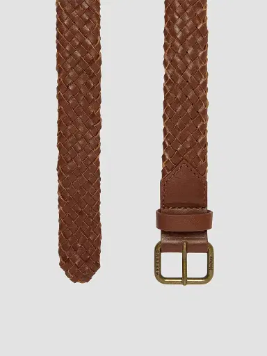 Weekend Max Mara Women's Woven Leather Belt - Tobacco | Thumbnail 3