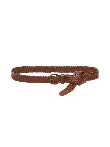 Weekend Max Mara Women's Woven Leather Belt - Tobacco | Thumbnail 1