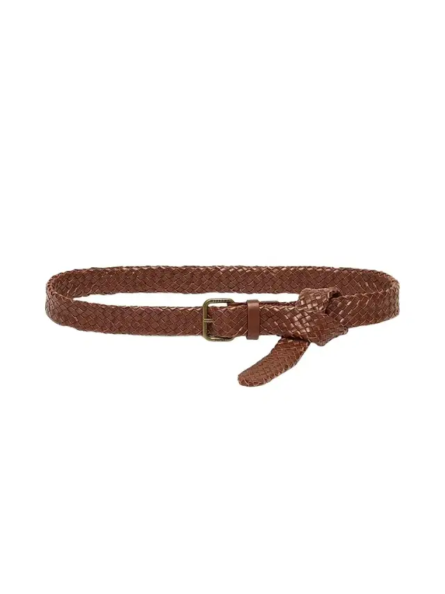 Weekend Max Mara Women's Woven Leather Belt - Tobacco