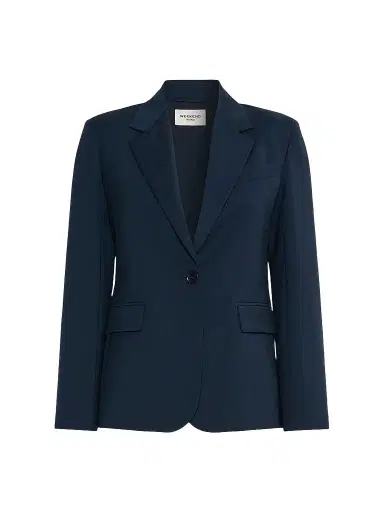 Weekend Max Mara Women's Single Breasted Stretch Wool Blazer - Navy | Thumbnail 1