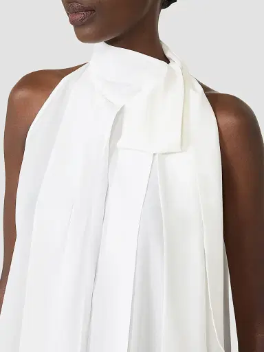 Max Mara Women's Sleeveless Crepe De Chine Top - White | Thumbnail 5