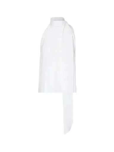 Max Mara Women's Sleeveless Crepe De Chine Top - White | Thumbnail 1