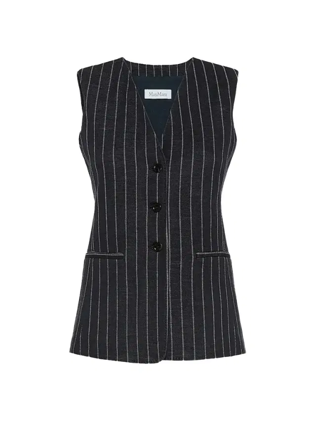 Max Mara Women's Pinstripe Viscose and Wool Jersey Gilet - Ultramarine