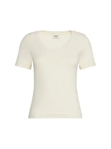 Weekend Max Mara Women's Fine Rib Knit Jersey T-Shirt - Ivory - Size XL | Thumbnail 1