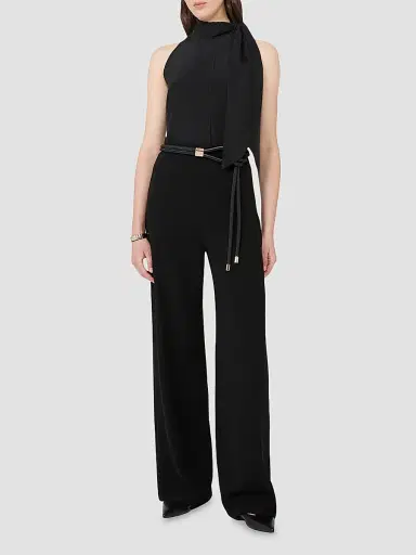 Max Mara Women's Sleeveless Crepe De Chine Top - Black - Size 16 | Thumbnail 2