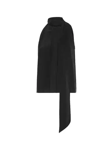 Max Mara Women's Sleeveless Crepe De Chine Top - Black - Size 16 | Thumbnail 1