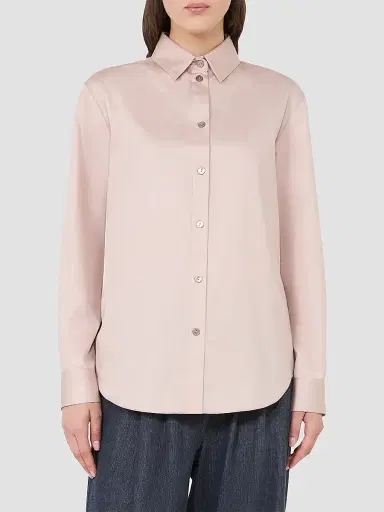 MM Max Mara Women's Cotton Satin Shirt - Mauve - Size 16 | Thumbnail 2 MM Max Mara Women's Cotton Satin Shirt - Mauve - Size 16 | Thumbnail 2