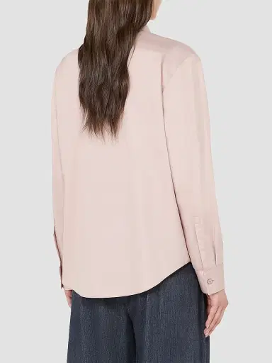 MM Max Mara Women's Cotton Satin Shirt - Mauve - Size 16 | Thumbnail 3 MM Max Mara Women's Cotton Satin Shirt - Mauve - Size 16 | Thumbnail 3