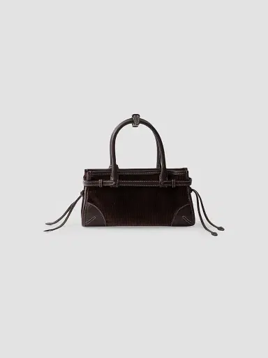 Prada Women's Bonnie Corduroy and Leather Top Handle Bag - Brown | Thumbnail 3 Prada Women's Bonnie Corduroy and Leather Top Handle Bag - Brown | Thumbnail 3