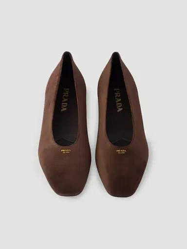 Prada Women's Suede Ballerinas - Brown - Size 11.5 | Thumbnail 2