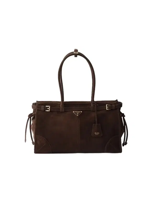 Prada Women's Bonnie  Suede Tote Bag - Brown