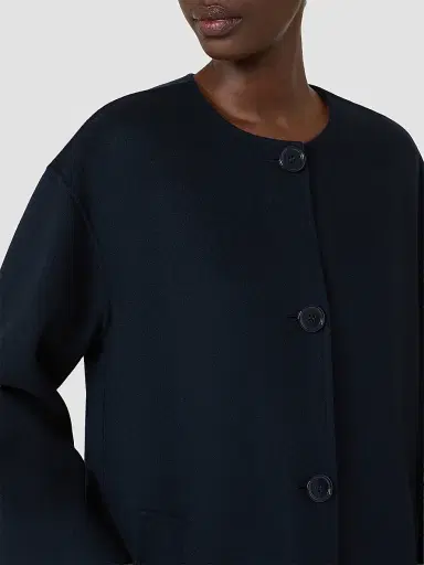 Max Mara Women's Short Wool Coat with Scarf - Midnight Blue - Size 14 | Thumbnail 6 Max Mara Women's Short Wool Coat with Scarf - Midnight Blue - Size 14 | Thumbnail 6