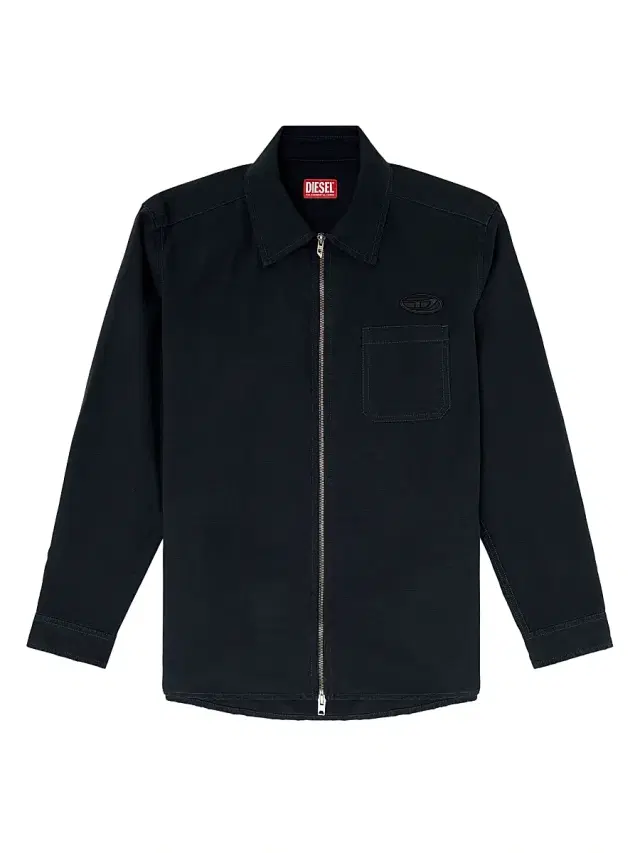 Diesel Men's Alias Logo Zip-Front Shirt Jacket - Black