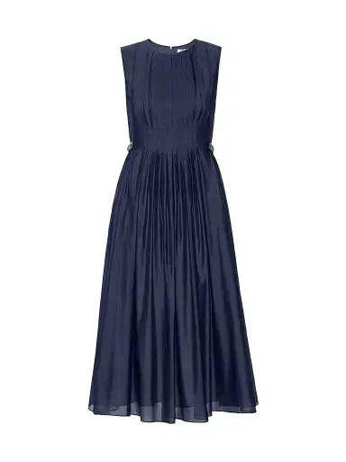 Max Mara Women's Fit and Flare Organza Dress - Ultramarine - Size 16 | Thumbnail 1