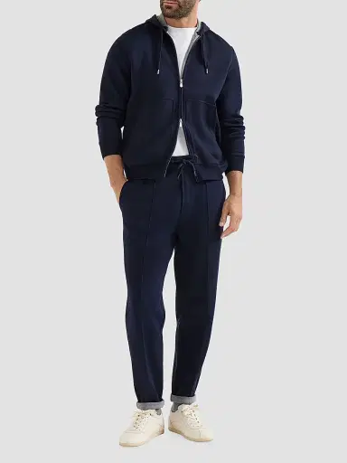 Brunello Cucinelli Men's French Terry Double Cloth Trousers with Crête Detail - Cobalt - Size XXXXL | Thumbnail 6 Brunello Cucinelli Men's French Terry Double Cloth Trousers with Crête Detail - Cobalt - Size XXXXL | Thumbnail 6