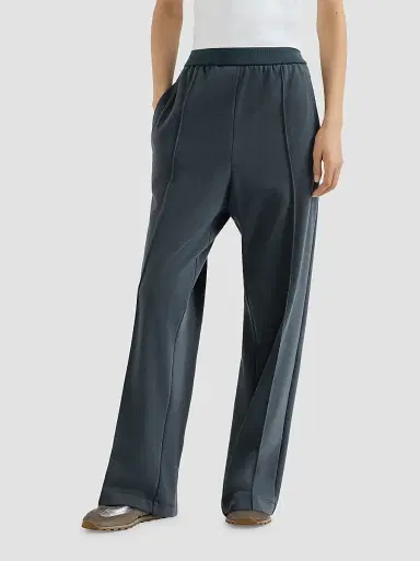 Brunello Cucinelli Women's Cotton Smooth French Terry Track Trousers - Navy Blue - Size Small | Thumbnail 2 Brunello Cucinelli Women's Cotton Smooth French Terry Track Trousers - Navy Blue - Size Small | Thumbnail 2