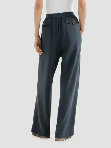 Brunello Cucinelli Women's Cotton Smooth French Terry Track Trousers - Navy Blue - Size Small | Thumbnail 3 Brunello Cucinelli Women's Cotton Smooth French Terry Track Trousers - Navy Blue - Size Small | Thumbnail 3