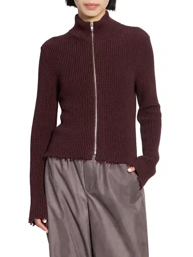 MM6 MAISON MARGIELA Women's Sports Rib-Knit Cotton Jacket | Thumbnail 3 MM6 MAISON MARGIELA Women's Sports Rib-Knit Cotton Jacket | Thumbnail 3