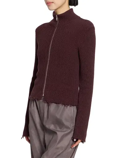 MM6 MAISON MARGIELA Women's Sports Rib-Knit Cotton Jacket | Thumbnail 4 MM6 MAISON MARGIELA Women's Sports Rib-Knit Cotton Jacket | Thumbnail 4
