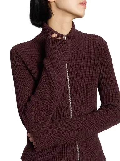 MM6 MAISON MARGIELA Women's Sports Rib-Knit Cotton Jacket | Thumbnail 6 MM6 MAISON MARGIELA Women's Sports Rib-Knit Cotton Jacket | Thumbnail 6