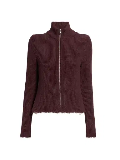 MM6 MAISON MARGIELA Women's Sports Rib-Knit Cotton Jacket | Thumbnail 1 MM6 MAISON MARGIELA Women's Sports Rib-Knit Cotton Jacket | Thumbnail 1