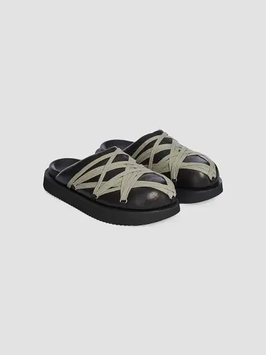 Rick Owens Men's Megalace Leather Slides | Thumbnail 2