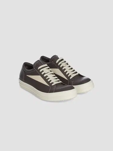 Rick Owens Men's Vintage Leather Low-Top Sneakers - Black Milk - Size 7 | Thumbnail 2