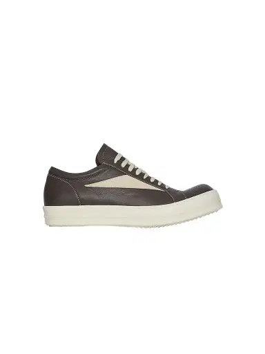 Rick Owens Men's Vintage Leather Low-Top Sneakers - Black Milk - Size 7 | Thumbnail 1
