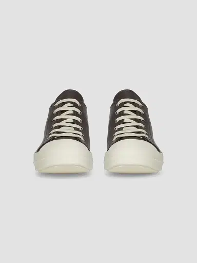 Rick Owens Men's Leather Low-Top Sneakers - Black Milk - Size 14 | Thumbnail 4 Rick Owens Men's Leather Low-Top Sneakers - Black Milk - Size 14 | Thumbnail 4