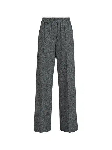 Brunello Cucinelli Women's Cashmere Jersey Pleated Wide Track Trousers - Anthracite | Thumbnail 1
