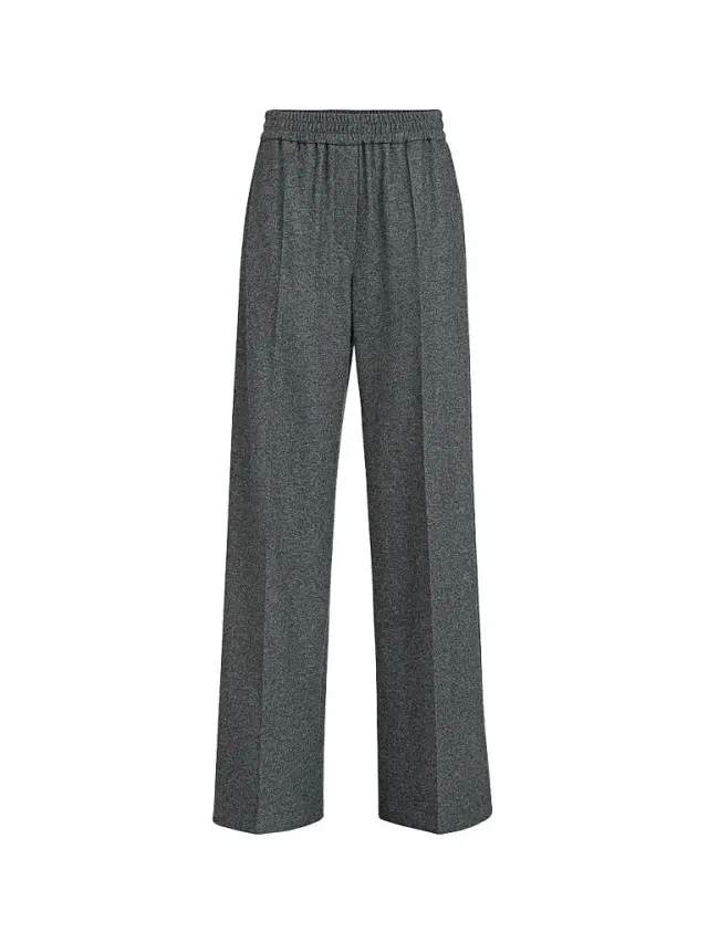 Brunello Cucinelli Women's Cashmere Jersey Pleated Wide Track Trousers - Anthracite