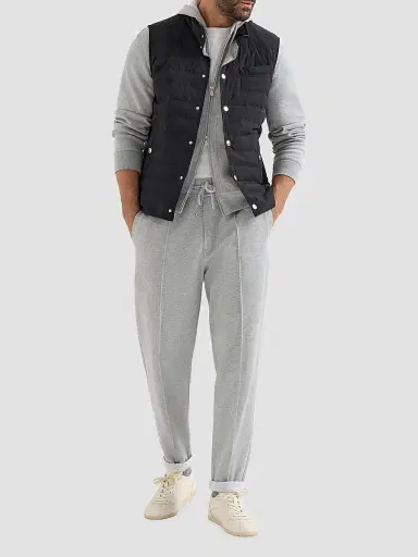 Brunello Cucinelli Men's French Terry Double Cloth Trousers with Crête Detail - Medium Grey - Size XXXXL | Thumbnail 6 Brunello Cucinelli Men's French Terry Double Cloth Trousers with Crête Detail - Medium Grey - Size XXXXL | Thumbnail 6