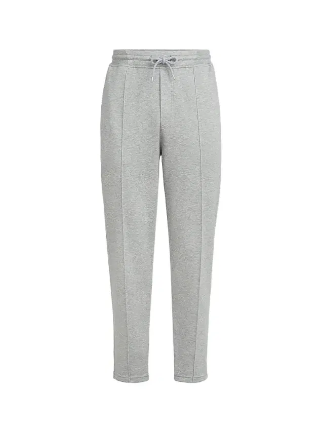 Brunello Cucinelli Men's French Terry Double Cloth Trousers with Crête Detail - Medium Grey