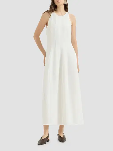 Brunello Cucinelli Women's Viscose and Linen Fluid Twill Dress - White - Size XXXL | Thumbnail 2 Brunello Cucinelli Women's Viscose and Linen Fluid Twill Dress - White - Size XXXL | Thumbnail 2