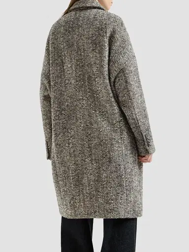 Brunello Cucinelli Women's Dazzling Virgin Wool and Alpaca Chevron Coat | Thumbnail 4