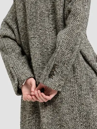 Brunello Cucinelli Women's Dazzling Virgin Wool and Alpaca Chevron Coat | Thumbnail 5