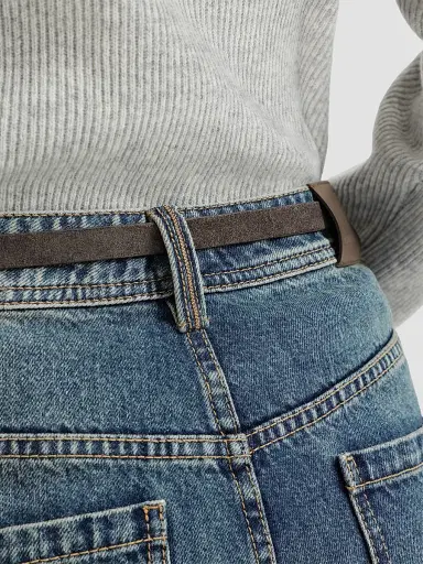 Brunello Cucinelli Women's Authentic Denim Baggy Tapered Jeans | Thumbnail 5