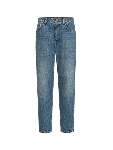 Brunello Cucinelli Women's Authentic Denim Baggy Tapered Jeans | Thumbnail 1