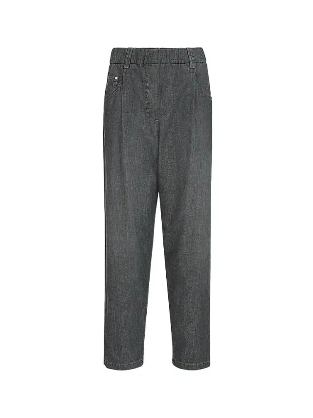 Brunello Cucinelli Women's Lightweight Denim Five-Pocket Trousers - Dark Grey
