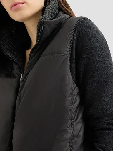 Brunello Cucinelli Women's Cashmere Feather Yarn Reversible Knit Down Vest - Lignite Grey | Thumbnail 5