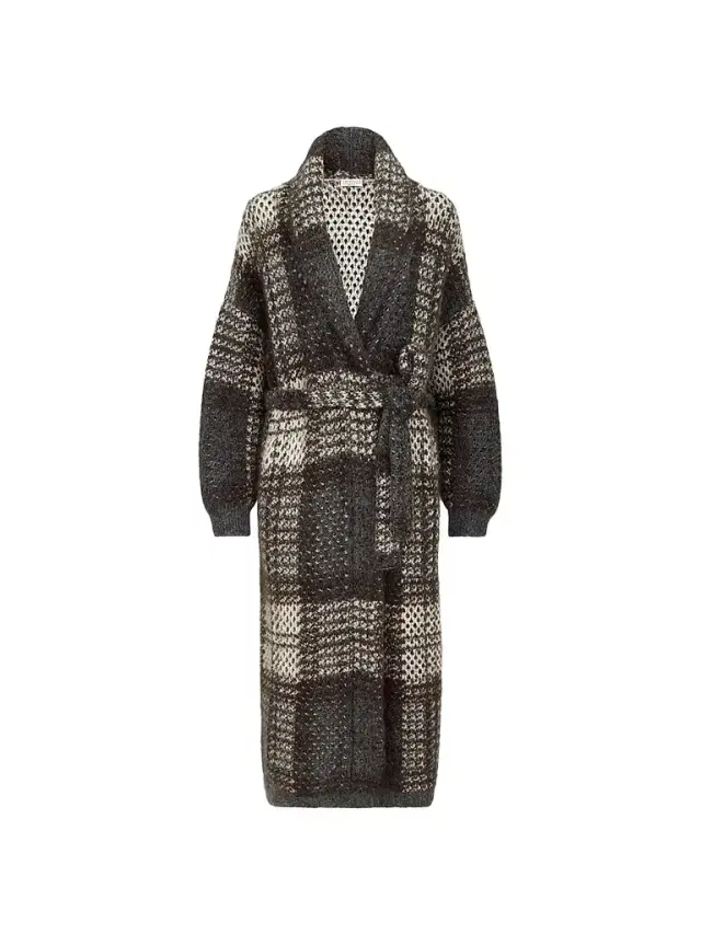 Brunello Cucinelli Women's Dazzling Tartan Double Knit Coat