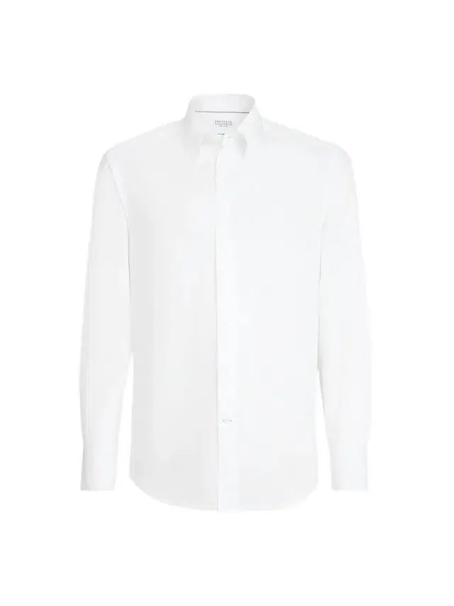 Brunello Cucinelli Men's Twill Shirt with Button-Down Collar